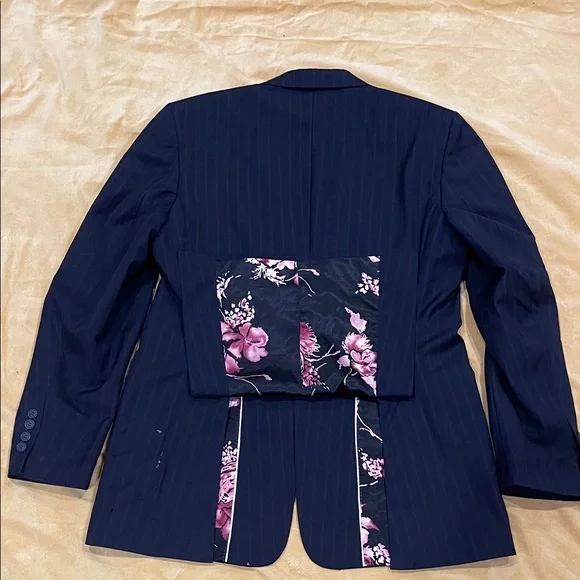 William Hunt SAVILE Row Men's Navy Pinstripe Blazer